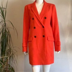 Ann Taylor Orange Long Double Breast Blazer